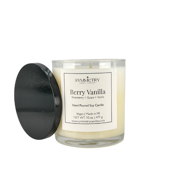 Our Berry Vanilla candle is a mouthwatering fragrance. The fruity fusion of strawberry and guava interlaced with passionfruit and mango create a truly satisfying tropical aroma. Vanilla and sugar base notes lend an extra burst of goodness to this delicious fragrance. Edit alt text