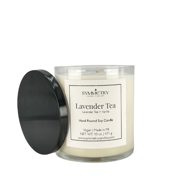 Our Lavender Tea candle will help calm your mind, ease your worries, and lighten your mood. Our unique blend of lavender, chamomile, and white tea is infused with warm vanilla to create a relaxing atmosphere that helps you unwind after even the longest day. Edit alt text