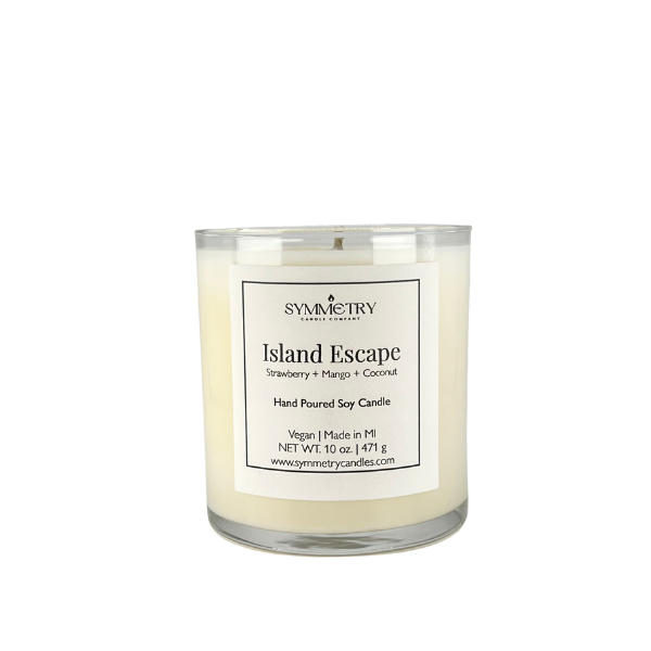 Our Island Escape candle will take you on a trip to a tropical paradise filled with mango trees, pineapple patches, and strawberry fields. The perfect balance of citrus, coconut, and sugar will be the ultimate vacation for your senses.  Edit alt text