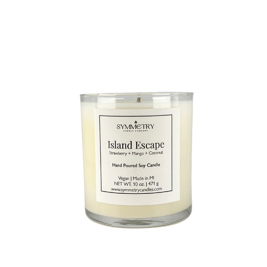 Our Island Escape candle will take you on a trip to a tropical paradise filled with mango trees, pineapple patches, and strawberry fields. The perfect balance of citrus, coconut, and sugar will be the ultimate vacation for your senses.  Edit alt text