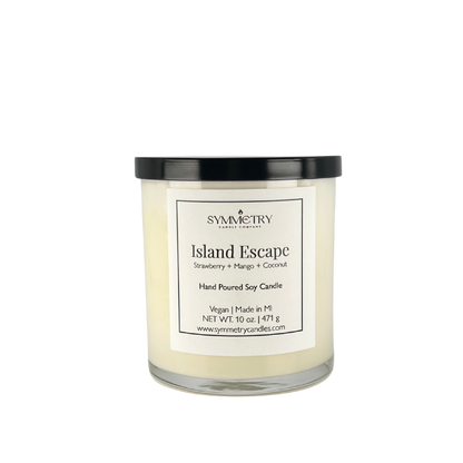 Our Island Escape candle will take you on a trip to a tropical paradise filled with mango trees, pineapple patches, and strawberry fields. The perfect balance of citrus, coconut, and sugar will be the ultimate vacation for your senses.  Edit alt text