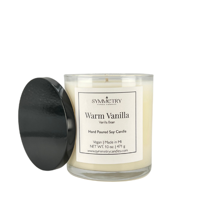 Our Warm Vanilla is a timeless fragrance for any room any time of year. With notes of vanilla bean, buttercream, and cake balanced with a hint of bourbon, our Warm Vanilla candle creates a calm, comforting atmosphere that enhances an ambiance of wellness, balance, and symmetry in any space.