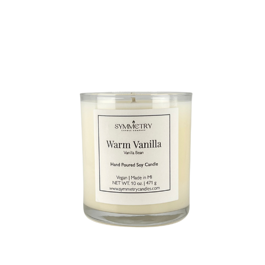 Our Warm Vanilla is a timeless fragrance for any room any time of year. With notes of vanilla bean, buttercream, and cake balanced with a hint of bourbon, our Warm Vanilla candle creates a calm, comforting atmosphere that enhances an ambiance of wellness, balance, and symmetry in any space.