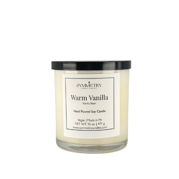 Our Warm Vanilla is a timeless fragrance for any room any time of year. With notes of vanilla bean, buttercream, and cake balanced with a hint of bourbon, our Warm Vanilla candle creates a calm, comforting atmosphere that enhances an ambiance of wellness, balance, and symmetry in any space.