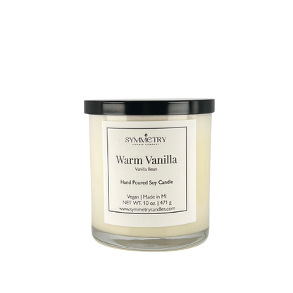 Our Warm Vanilla is a timeless fragrance for any room any time of year. With notes of vanilla bean, buttercream, and cake balanced with a hint of bourbon, our Warm Vanilla candle creates a calm, comforting atmosphere that enhances an ambiance of wellness, balance, and symmetry in any space.